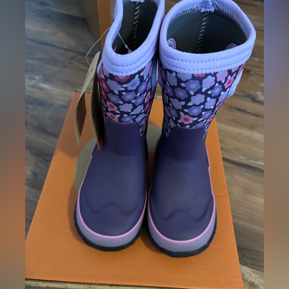 Bogs Kids' Grasp Flower Insulated Rain Boots